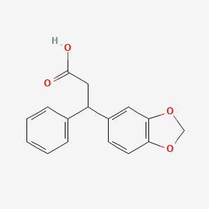 molecular formula C16H14O4 B2653352 3-(1,3-Benzodioxol-5-yl)-3-phenylpropanoic acid CAS No. 364339-01-5