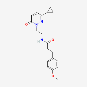 molecular formula C19H23N3O3 B2653355 N-(2-(3-cyclopropyl-6-oxopyridazin-1(6H)-yl)ethyl)-3-(4-methoxyphenyl)propanamide CAS No. 2034563-24-9