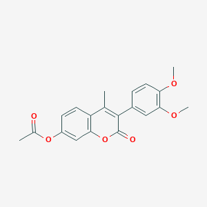 molecular formula C20H18O6 B2653369 3-(3,4-dimethoxyphenyl)-4-methyl-2-oxo-2H-chromen-7-yl acetate CAS No. 869340-83-0