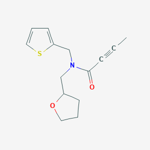 molecular formula C14H17NO2S B2653375 N-(Oxolan-2-ylmethyl)-N-(thiophen-2-ylmethyl)but-2-ynamide CAS No. 2411242-29-8