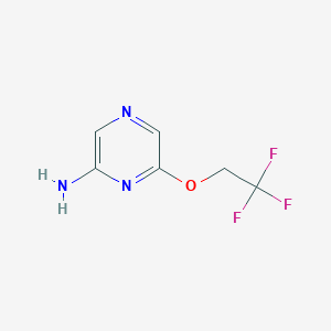 molecular formula C6H6F3N3O B2653385 6-(2,2,2-Trifluoroethoxy)pyrazin-2-amine CAS No. 1431654-74-8