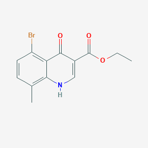 molecular formula C13H12BrNO3 B2653393 3-Quinolinecarboxylic acid, 5-bromo-1,4-dihydro-8-methyl-4-oxo-, ethyl ester CAS No. 1710172-83-0