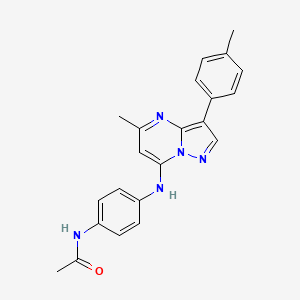 molecular formula C22H21N5O B2653399 N-(4-{[5-methyl-3-(4-methylphenyl)pyrazolo[1,5-a]pyrimidin-7-yl]amino}phenyl)acetamide CAS No. 890611-67-3