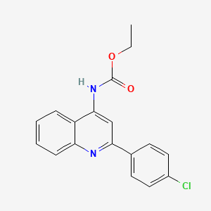 molecular formula C18H15ClN2O2 B2653400 乙基N-[2-(4-氯苯基)喹啉-4-基]氨基甲酸酯 CAS No. 338392-75-9