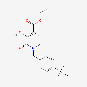 molecular formula C19H25NO4 B2653402 Ethyl 1-[4-(tert-butyl)benzyl]-5-hydroxy-6-oxo-1,2,3,6-tetrahydro-4-pyridinecarboxylate CAS No. 866008-17-5