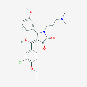 molecular formula C25H29ClN2O5 B265341 4-(3-chloro-4-ethoxybenzoyl)-1-[3-(dimethylamino)propyl]-3-hydroxy-5-(3-methoxyphenyl)-1,5-dihydro-2H-pyrrol-2-one 