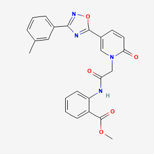 molecular formula C24H20N4O5 B2653415 methyl 2-[({5-[3-(3-methylphenyl)-1,2,4-oxadiazol-5-yl]-2-oxopyridin-1(2H)-yl}acetyl)amino]benzoate CAS No. 1326930-21-5