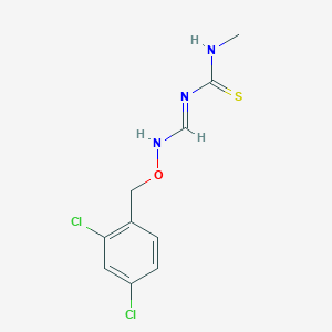 molecular formula C10H11Cl2N3OS B2653421 N-({[(2,4-二氯苄基)氧代]亚氨基}甲基)-N'-甲基硫脲 CAS No. 338976-97-9