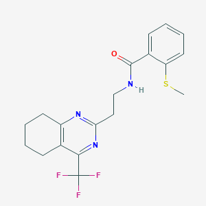 molecular formula C19H20F3N3OS B2653422 2-(methylthio)-N-(2-(4-(trifluoromethyl)-5,6,7,8-tetrahydroquinazolin-2-yl)ethyl)benzamide CAS No. 1396765-54-0