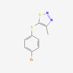 molecular formula C9H7BrN2S2 B2653424 5-(4-溴苯基)硫代-4-甲基噻二唑 CAS No. 338978-69-1