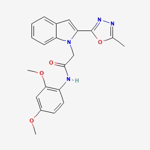 molecular formula C21H20N4O4 B2653431 N-(2,4-二甲氧基苯基)-2-(2-(5-甲基-1,3,4-恶二唑-2-基)-1H-吲哚-1-基)乙酰胺 CAS No. 923122-13-8