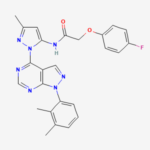 N-{1-[1-(2,3-dimethylphenyl)-1H-pyrazolo[3,4-d]pyrimidin-4-yl]-3-methyl-1H-pyrazol-5-yl}-2-(4-fluorophenoxy)acetamide