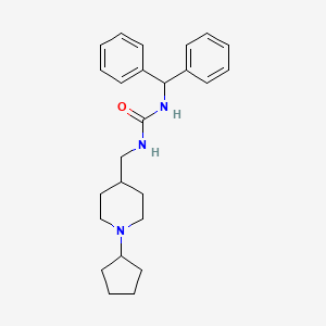 molecular formula C25H33N3O B2653438 1-Benzhydryl-3-((1-cyclopentylpiperidin-4-yl)methyl)urea CAS No. 1210498-89-7