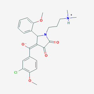 molecular formula C24H27ClN2O5 B265344 (E)-(3-chloro-4-methoxyphenyl){1-[3-(dimethylammonio)propyl]-2-(2-methoxyphenyl)-4,5-dioxopyrrolidin-3-ylidene}methanolate 