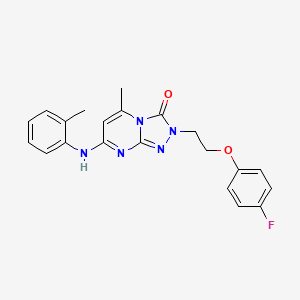 molecular formula C21H20FN5O2 B2653441 2-(2-(4-氟苯氧基)乙基)-5-甲基-7-(邻甲苯氨基)-[1,2,4]三唑并[4,3-a]嘧啶-3(2H)-酮 CAS No. 1251631-73-8