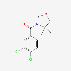 molecular formula C12H13Cl2NO2 B2653442 (3,4-Dichlorophenyl)(4,4-dimethyl-1,3-oxazolan-3-yl)methanone CAS No. 866157-33-7