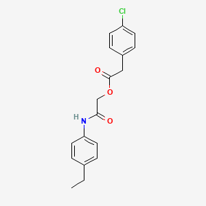 molecular formula C18H18ClNO3 B2653443 [2-(4-Ethylanilino)-2-oxoethyl] 2-(4-chlorophenyl)acetate CAS No. 380162-19-6