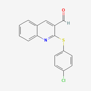 molecular formula C16H10ClNOS B2653450 2-(4-Chlorophenyl)sulfanylquinoline-3-carbaldehyde CAS No. 749920-53-4