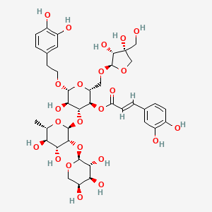 molecular formula C39H52O23 B2653457 [(2R,3R,4R,5R,6R)-2-[[(2R,3R,4R)-3,4-dihydroxy-4-(hydroxymethyl)oxolan-2-yl]oxymethyl]-4-[(2S,3R,4R,5R,6S)-4,5-dihydroxy-6-methyl-3-[(2S,3R,4S,5S)-3,4,5-trihydroxyoxan-2-yl]oxyoxan-2-yl]oxy-6-[2-(3,4-dihydroxyphenyl)ethoxy]-5-hydroxyoxan-3-yl] (E)-3-(3,4-dihydroxyphenyl)prop-2-enoate CAS No. 188441-89-6
