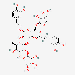 [(2R,3R,4R,5R,6R)-2-[[(2R,3R,4R)-3,4-dihydroxy-4-(hydroxymethyl)oxolan-2-yl]oxymethyl]-4-[(2S,3R,4R,5R,6S)-4,5-dihydroxy-6-methyl-3-[(2S,3R,4S,5S)-3,4,5-trihydroxyoxan-2-yl]oxyoxan-2-yl]oxy-6-[2-(3,4-dihydroxyphenyl)ethoxy]-5-hydroxyoxan-3-yl] (E)-3-(3,4-dihydroxyphenyl)prop-2-enoate