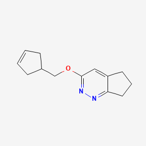 molecular formula C13H16N2O B2653459 3-[(cyclopent-3-en-1-yl)methoxy]-5H,6H,7H-cyclopenta[c]pyridazine CAS No. 2197878-39-8