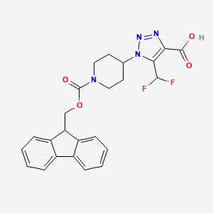 molecular formula C24H22F2N4O4 B2653460 5-(二氟甲基)-1-(1-({[(9H-芴-9-基)甲氧羰基}哌啶-4-基)-1H-1,2,3-三唑-4-羧酸 CAS No. 2137896-99-0
