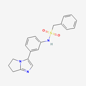 molecular formula C19H19N3O2S B2653461 N-(3-(6,7-dihydro-5H-pyrrolo[1,2-a]imidazol-3-yl)phenyl)-1-phenylmethanesulfonamide CAS No. 1421444-60-1