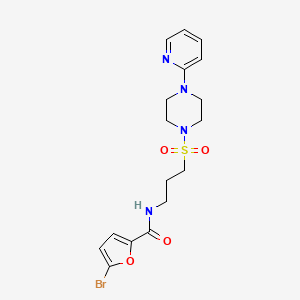 molecular formula C17H21BrN4O4S B2653462 5-溴-N-(3-((4-(吡啶-2-基)哌嗪-1-基)磺酰基)丙基)呋喃-2-甲酰胺 CAS No. 1021220-95-0