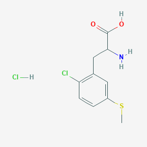 molecular formula C10H13Cl2NO2S B2653465 2-Amino-3-(2-chloro-5-methylsulfanylphenyl)propanoic acid;hydrochloride CAS No. 2248261-52-9