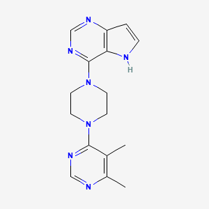 4,5-dimethyl-6-(4-{5H-pyrrolo[3,2-d]pyrimidin-4-yl}piperazin-1-yl)pyrimidine