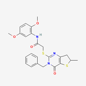 molecular formula C24H25N3O4S2 B2653476 2-((3-benzyl-6-methyl-4-oxo-3,4,6,7-tetrahydrothieno[3,2-d]pyrimidin-2-yl)thio)-N-(2,5-dimethoxyphenyl)acetamide CAS No. 689263-11-4