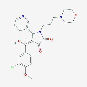 molecular formula C24H26ClN3O5 B265348 4-(3-chloro-4-methoxybenzoyl)-3-hydroxy-1-[3-(4-morpholinyl)propyl]-5-(3-pyridinyl)-1,5-dihydro-2H-pyrrol-2-one 