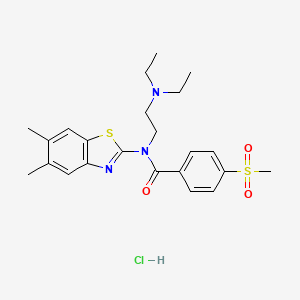 N-(2-(diethylamino)ethyl)-N-(5,6-dimethylbenzo[d]thiazol-2-yl)-4-(methylsulfonyl)benzamide hydrochloride