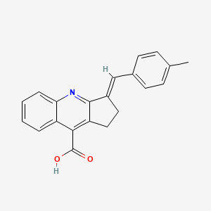 molecular formula C21H17NO2 B2653486 3-[(4-甲基苯基)亚甲基]-1H,2H,3H-环戊[b]喹啉-9-羧酸 CAS No. 380574-24-3