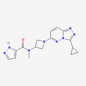 molecular formula C16H18N8O B2653488 N-(1-{3-cyclopropyl-[1,2,4]triazolo[4,3-b]pyridazin-6-yl}azetidin-3-yl)-N-methyl-1H-pyrazole-3-carboxamide CAS No. 2201581-38-4
