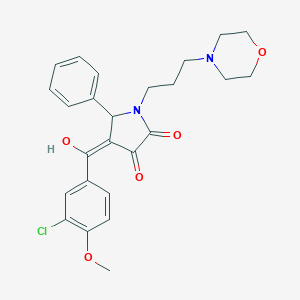 molecular formula C25H27ClN2O5 B265349 4-(3-chloro-4-methoxybenzoyl)-3-hydroxy-1-[3-(4-morpholinyl)propyl]-5-phenyl-1,5-dihydro-2H-pyrrol-2-one 