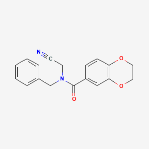 molecular formula C18H16N2O3 B2653492 N-benzyl-N-(cyanomethyl)-2,3-dihydro-1,4-benzodioxine-6-carboxamide CAS No. 1197604-89-9