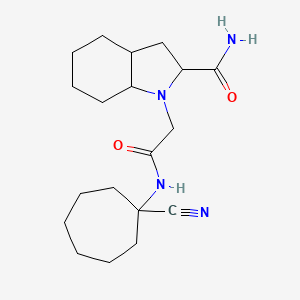 molecular formula C19H30N4O2 B2653495 1-{[(1-cyanocycloheptyl)carbamoyl]methyl}-octahydro-1H-indole-2-carboxamide CAS No. 1280796-99-7