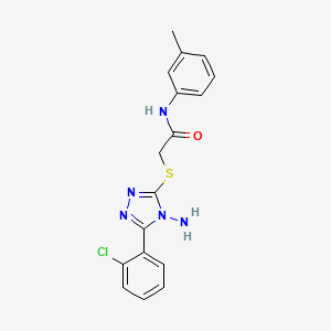molecular formula C17H16ClN5OS B2653496 2-((4-amino-5-(2-chlorophenyl)-4H-1,2,4-triazol-3-yl)thio)-N-(m-tolyl)acetamide CAS No. 573972-71-1