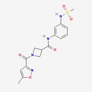 molecular formula C16H18N4O5S B2653504 1-(5-methylisoxazole-3-carbonyl)-N-(3-(methylsulfonamido)phenyl)azetidine-3-carboxamide CAS No. 1396811-87-2