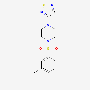 molecular formula C14H18N4O2S2 B2653505 1-(3,4-Dimethylbenzenesulfonyl)-4-(1,2,5-thiadiazol-3-yl)piperazine CAS No. 2097859-24-8