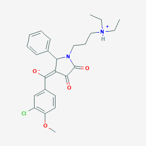 (E)-(3-chloro-4-methoxyphenyl){1-[3-(diethylammonio)propyl]-4,5-dioxo-2-phenylpyrrolidin-3-ylidene}methanolate
