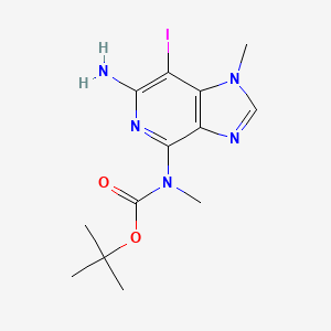 molecular formula C13H18IN5O2 B2653511 叔丁基（6-氨基-7-碘-1-甲基-1H-咪唑并[4,5-c]吡啶-4-基）（甲基）氨基甲酸酯 CAS No. 914942-88-4