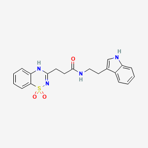 molecular formula C20H20N4O3S B2653512 N-(2-(1H-indol-3-yl)ethyl)-3-(1,1-dioxido-2H-benzo[e][1,2,4]thiadiazin-3-yl)propanamide CAS No. 1031952-77-8