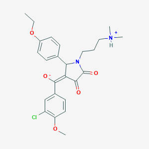 molecular formula C25H29ClN2O5 B265352 (E)-(3-chloro-4-methoxyphenyl){1-[3-(dimethylammonio)propyl]-2-(4-ethoxyphenyl)-4,5-dioxopyrrolidin-3-ylidene}methanolate 