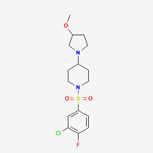 1-((3-Chloro-4-fluorophenyl)sulfonyl)-4-(3-methoxypyrrolidin-1-yl)piperidine