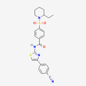 N-(4-(4-cyanophenyl)thiazol-2-yl)-4-((2-ethylpiperidin-1-yl)sulfonyl)benzamide