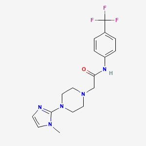 molecular formula C17H20F3N5O B2653575 2-(4-(1-methyl-1H-imidazol-2-yl)piperazin-1-yl)-N-(4-(trifluoromethyl)phenyl)acetamide CAS No. 1021132-15-9