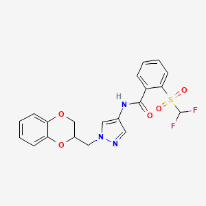 2-((difluoromethyl)sulfonyl)-N-(1-((2,3-dihydrobenzo[b][1,4]dioxin-2-yl)methyl)-1H-pyrazol-4-yl)benzamide