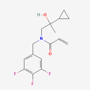molecular formula C16H18F3NO2 B2653581 N-(2-Cyclopropyl-2-hydroxypropyl)-N-[(3,4,5-trifluorophenyl)methyl]prop-2-enamide CAS No. 2411313-10-3